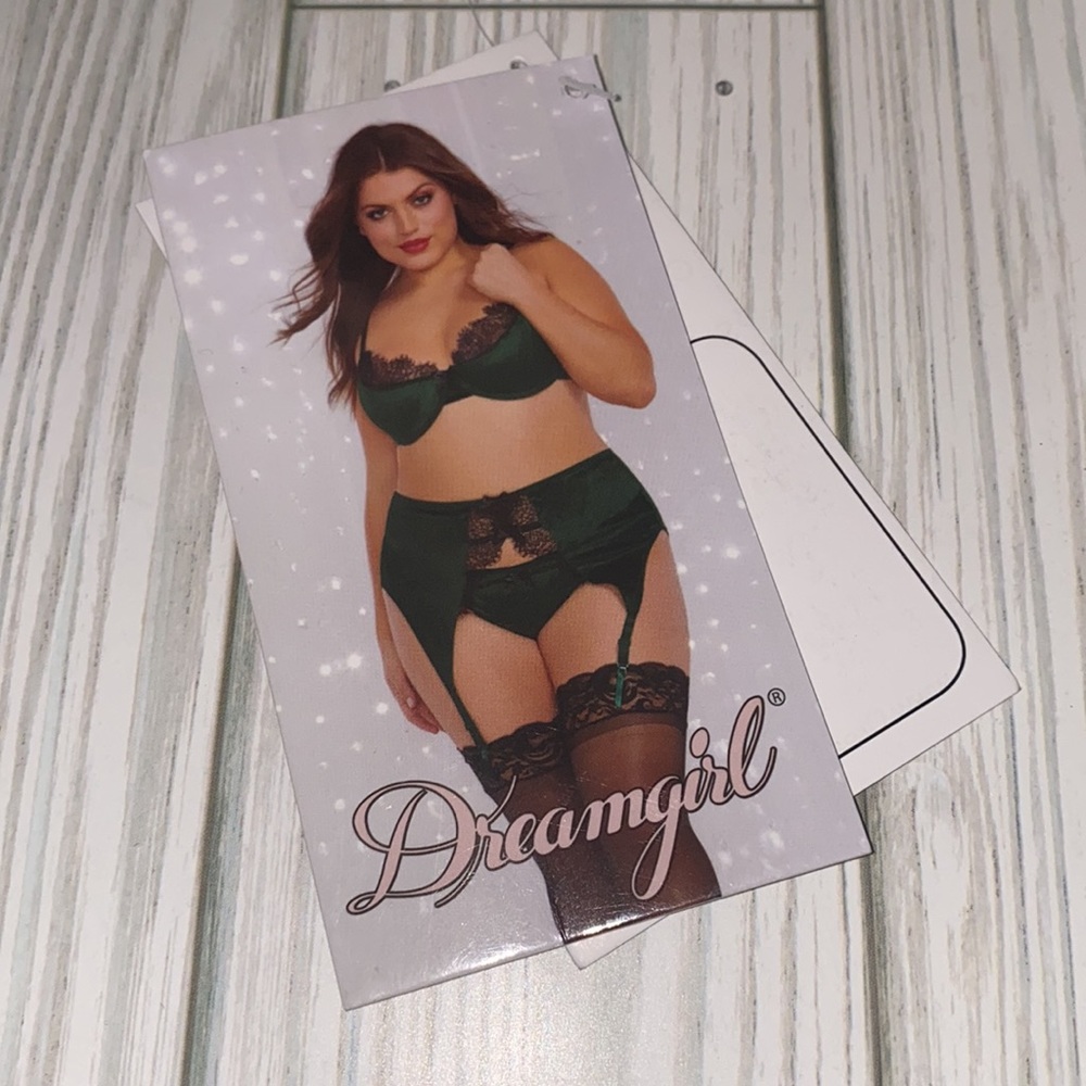 Velvet Money Green 3 piece Lingerie set
